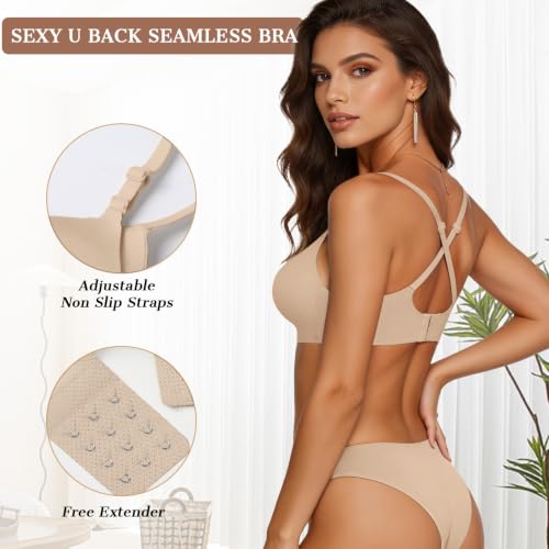 Image of OEAK Womens Wireless Jelly Bras Comfortable Push Up Bra No Underwire Gel Bra Full Support Lift Everyday Seamless Tshirt Bras