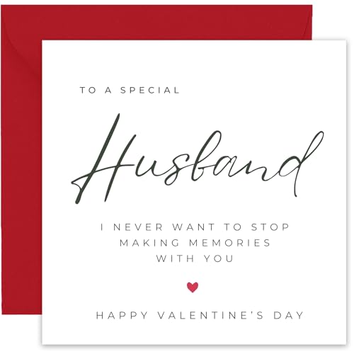 Valentines Day Card and Keepsake Gift for Him – Romantic Valentine’s Card for Husband – includes Luxury Crimson Envelope - size 14cm