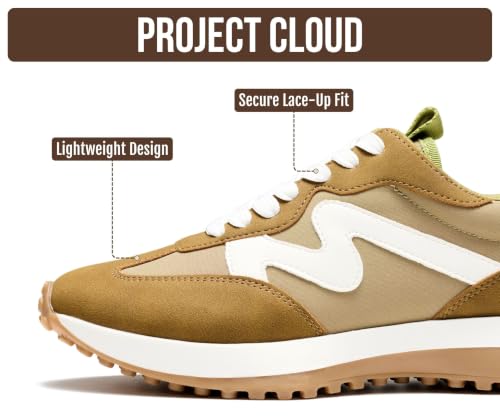 Image of Project Cloud Trendy Fashion Sneakers for Women 2026 - Memory Foam and Non-Slip Comfortable Casual Ladies Shoes for Womens Fashion Sneakers - Lightweight Lace-up Shoes (Lecco)