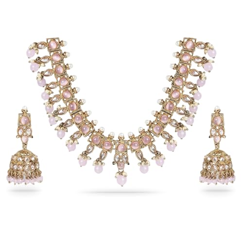 Image of Rubans Necklace Set Kundan Traditional Statement Jewellery Gift for Women & Girls