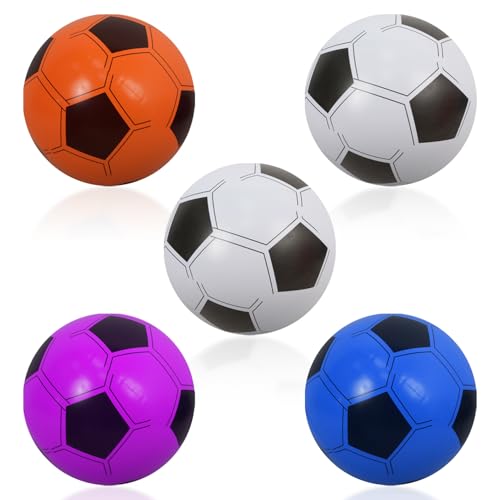 5 pezzi pallone da calcio gonfiabile, mini pallone da calcio, da spiaggia, da calcio, per bambini, regalo di calcio, giocattolo gonfiabile per uso esterno