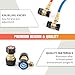 Wisscool R134a Quick Coupler Adapter, Adjustable 134a Adapters, Quick Connectors for Car AC, HP LP Conversion Fittings for Evacuation Recharging, Built-in 1/4” Flares, Set of 2