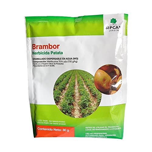 SIPCAM BRAMBOR Herbicida Sistémico Selectivo para Patata, Apto para Preemergencia y Postemergencia temprana, WG, 30 gr