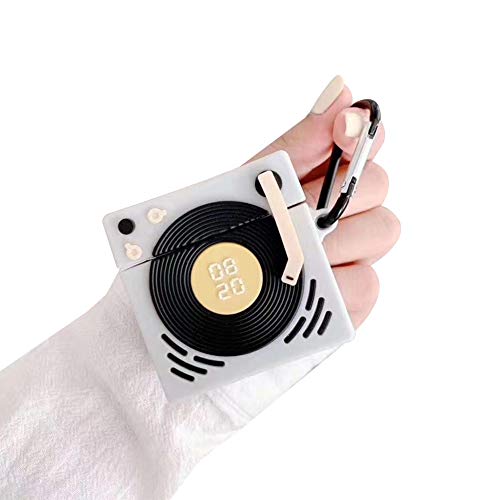 Aikeduo for Airpods Pro Case Protective Silicone Cover Skin for Airpods 3 Charging Case Airpods Keychain Silicone Street Fashion Case Airpods 3 Case (Gramophone)