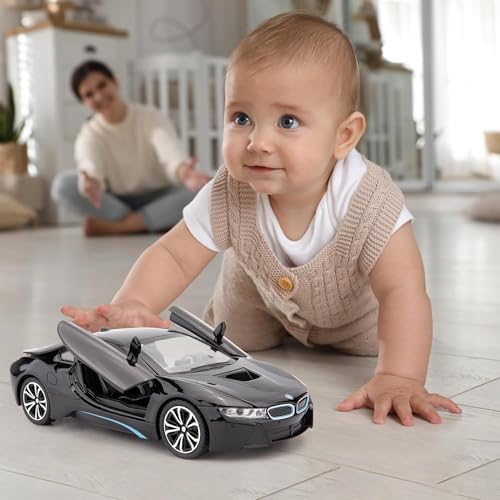 Image of 1:22 Scale Big BMW I8 Toy Car | Metal Pullback Diecast Car for Kids with Openable Doors, Sound, Light Effects Toy for Car Enthusiasts (Color As Per Available),white