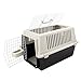 Ferplast Katzentransportbox, kleine mittelgroße Hundetransportbox, Hunde und Katzen bis 15 kg, mit Kissen und Napf, Lüftungsschlitze, 40x60xH38 cm, Transportbehälter Atlas 30 Open