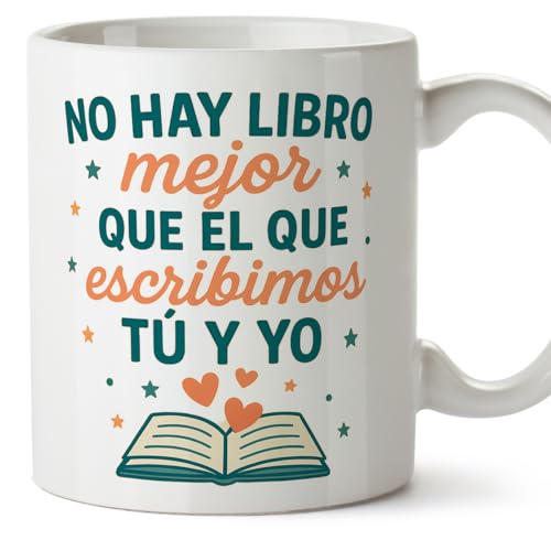 MUGFFINS taza regalo novia y novio con frase No hay libro mejor