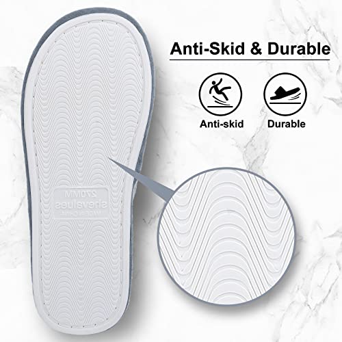 Shevalues Unisex Terry Cloth Open Toe Slippers Memory Foam Silp On House Slippers thumb #3