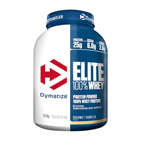Dymatize Elite 100% Whey Gourmet Vanilla 2170g - Pulverizador de adecuada Poteína y Baja Azúcar + Proteína de Suero y BCAA