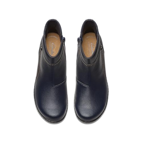 Clarks Collection Women's Ashland Mabel Ankle Boot, Navy Tumbled Leather, 8.5 Medium US - image 7