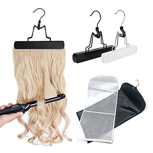Hair Extensions Holder 24 Hair Extension Storage Bag Koobay Wig Bag Storage with Wooden Hanger, Portable Wig Bag Storage Organizer, Dust-proof Waterproof Hair Extensions Wig Hanger 2 PCS, Black & White Hair Extensions Holder 24" Hair Extension Storage Bag Koobay Wig Bag Storage with Wooden Hanger, Portable Wig Bag Storage Organizer, Dust-proof Waterproof Hair Extensions Wig Hanger 2 PCS, Black & White