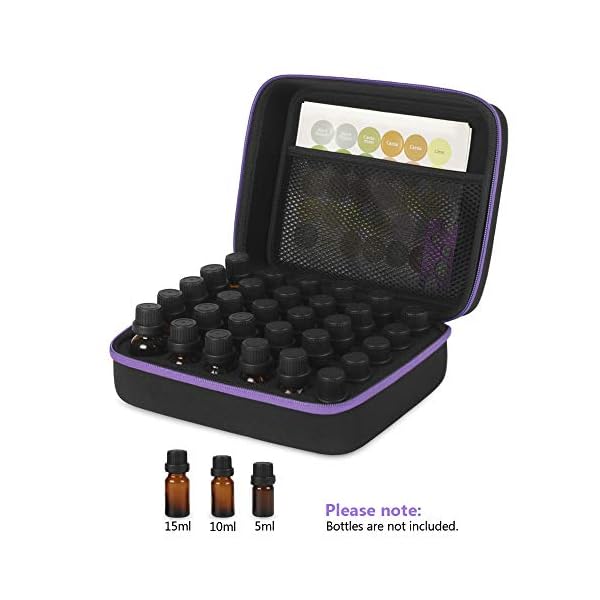 JSVER Ätherisches Öl Tragetasche Aufbewahrungsbox für 30 Ampullen Hält 5ml 10ml 15ml Flaschen Ätherisches Öl Reisen… – Bild 3