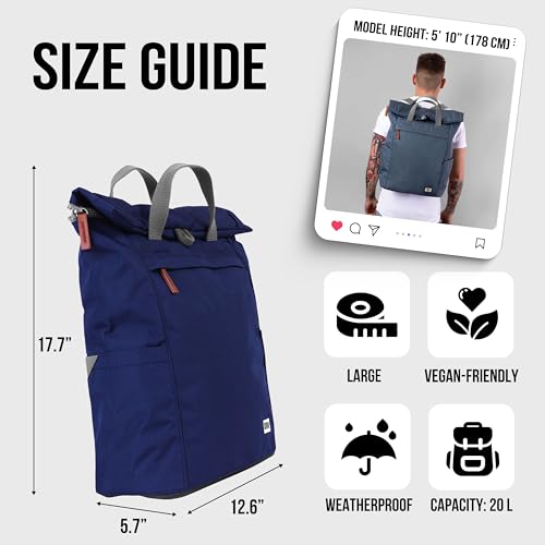 ORI LONDON Rolltop Backpack - Large Travel Backpack with Lots of Pockets for Men & Women - The Finchley, Mars Red2