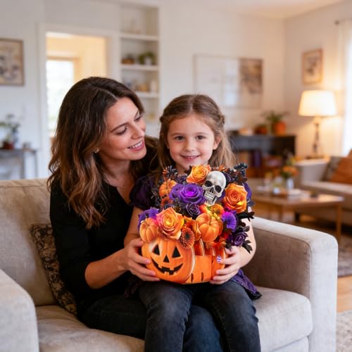 Image of APOTODITO Halloween Bouquet Card with Music and Lights, Halloween Card with Skeleton, Halloween Gifts for Men, Women, Spooky Musical Greeting Card