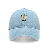Boba Bubble Tea Baseball Cap Embroidered Dad Hat Quality Headgear (Boba Light Denim)