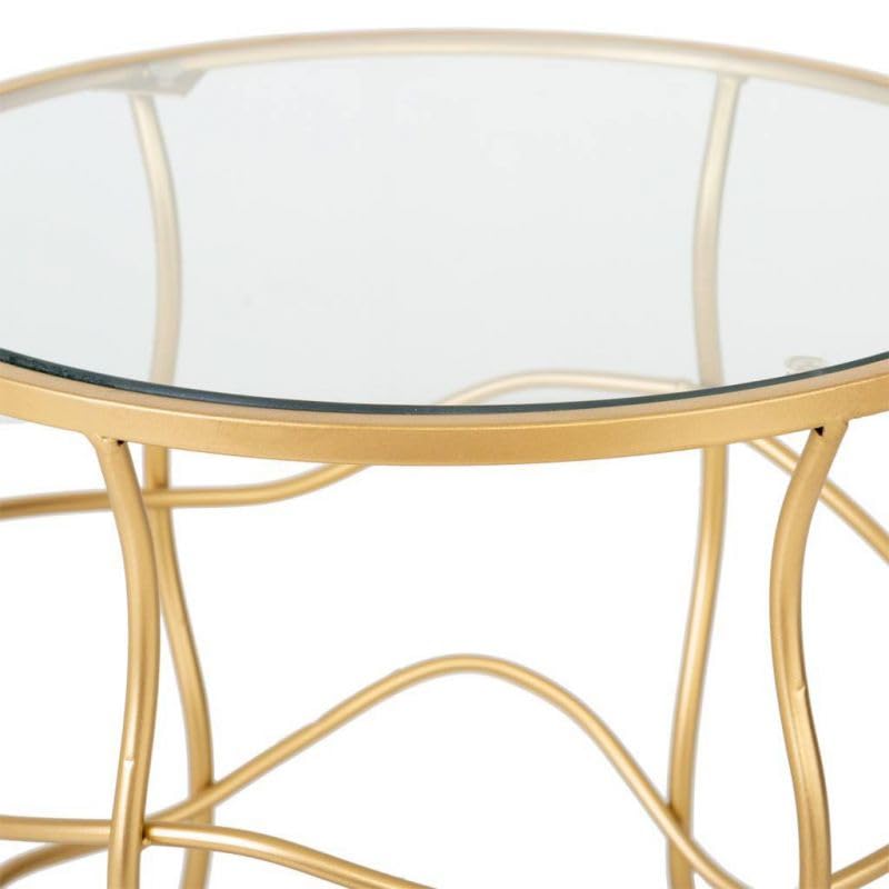 Petite table en métal doré et verre pour ranger vos objets avec style