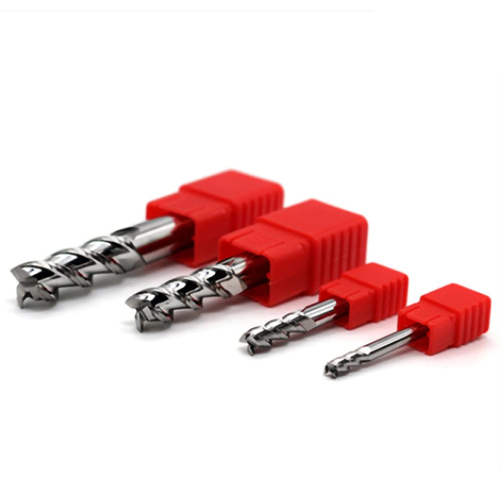 Fresa de extremo de 4 mm y 3 flautas HRC55 for aluminio, cobre y madera. Múltiples tamaños.(10pcs,4X4DX75L 3F)