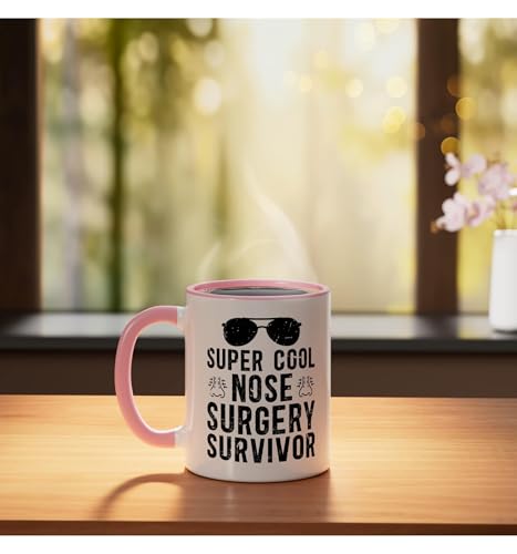Taza de cerámica para recuperación de cirugía de nariz rosa/blanca miniatura 3