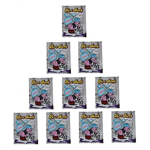 TOSSPER 10pcs Smelly Fart Bomb Bag Fool Toy Novelty Prank Someone Stink Exploding Mini Joke Toy Cover