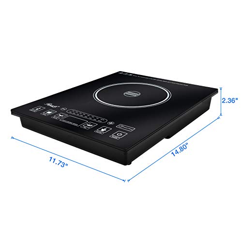 Image of Rosewill RHAI-15001 1800W 5 Pre-Programmed Settings Induction Cooker Cooktop with Stainless Steel Pot, Black