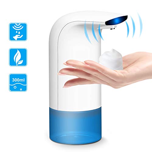 tronisky Distributeur Savon Automatique, 300ml Distributeur de Savon Mousse avec Capteur Infrarouge sans Contact Distributeur de Savon Liquide pour Salle de Bains et Cuisine