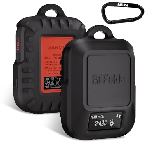 Funda para Garmin inReach Messenger Plus de silicona negra antichoque con mosquetón