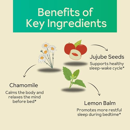 Melatonin Free Natural Sleep Aid Gummies for Adults | NO Melatonin | Herbal Jujube & Chamomile, Lemon Balm - Deep Sleep Supplement & Relaxation for zzz, 45 Vegan Gummies (45 Gummies (1 Pack)) - Image 6