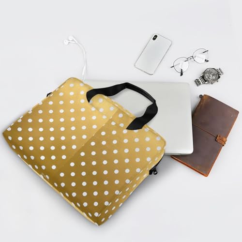 Bolso portatil para laptop 15.6 pulg diseño de lunares dorados miniatura 7