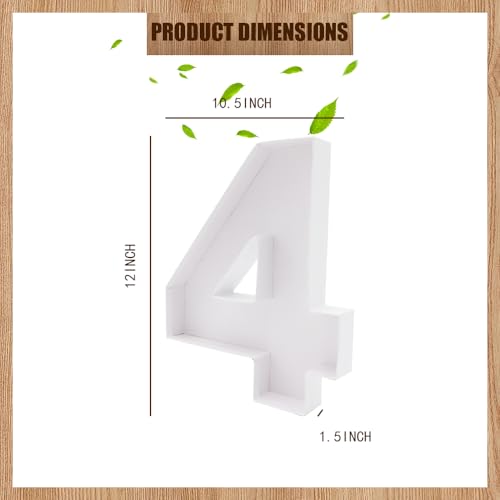 Image of 12 inch Fillable Number Paper Mache Cardboard Cutouts Sweet Charcuterie Board Tray (White, 4 Shape)