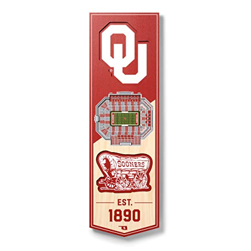 YouTheFan NCAA Oklahoma Sooners 3D Stadium 6x19 Banner - The Gaylord Family Oklahoma Memorial Stadium