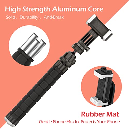 Aureday Cell Phone Tripod, Flexible Mini Tripod With Remote And Cold Shoe, Small Tripod Stand For Video Recording, Vlogging, Compatible With Microphones,Cellphone,Camera,Gopro #TOP2