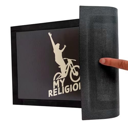 Paillasson noir de cyclisme mountain biking résistant 75x50cm
