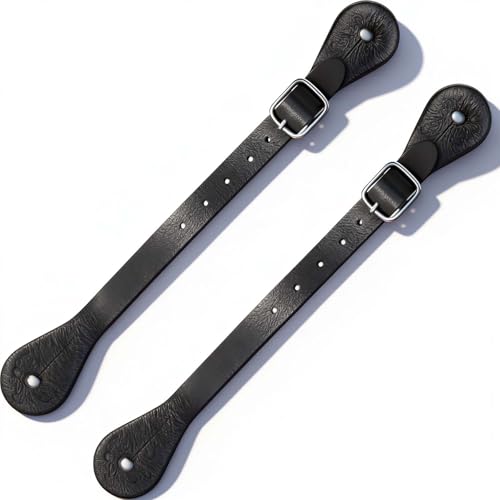 Flying Leaves 2-Pack Genuine Leather Spur Straps - Adjustable Quick-Release for Western English Horse Riding, Equestrian Boot Accessories for Men & Women