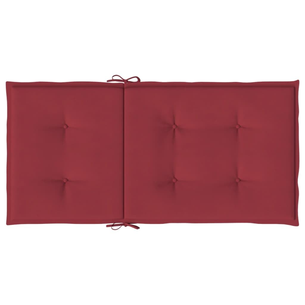 Cuscini per Sedia da Giardino per Sedia a Schienale Basso 4 Pezzi Rosso Vino Cuscino Seduta in Tessuto Oxford 100x50x3cm Idrorepellente Antiscivolo per Esterno ed Interno