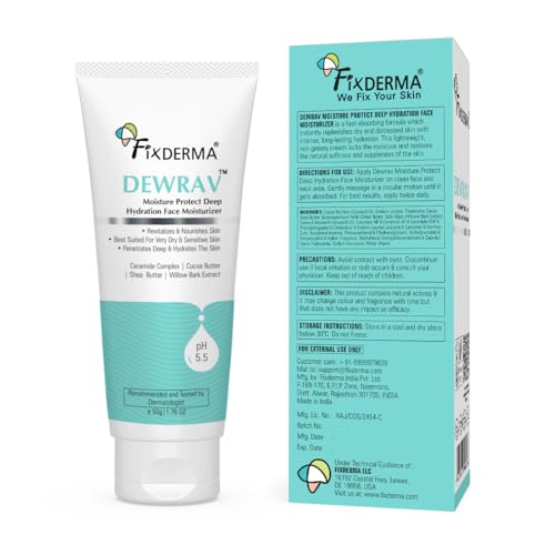 Image of Fixderma Dewrav Deep Hydration Face Moisturizer with Cocoa & Shea Butter for Dry Skin - 50gm