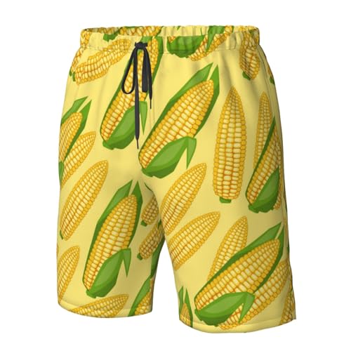 Corn Cobs Men's Beach Shorts Quick Dry Swim Trunks Drawstring Elastic Waist Board Shorts with Pocket 5