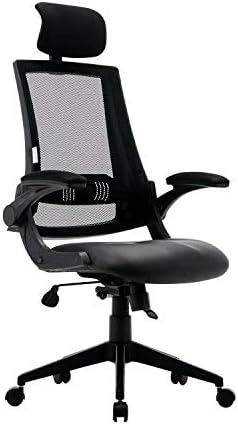 Mesh Ergonomic Office Chair Home Arm Desk Chair Tall Gaming Computer Chair for Women Men with Leather Seat Adjustable Back Lumbar Support High Back BIFMA Certified Swivel Executive Rolling Task Chair