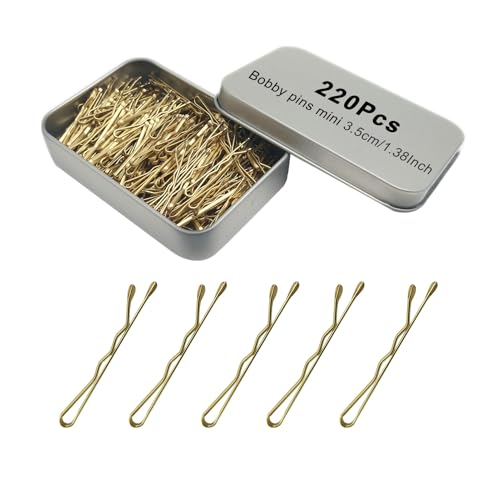 YINGFENG Mini Wavy Blonde Bobby Pins (220 Count)