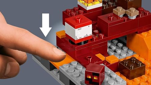 Image of LIL RANGO The Nether Fight 21139 Building Kit Pieces for Boys & Girls Age 6+ Minecraft Style Block Toy (96)