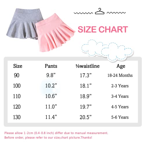 Dieray Toddler Baby Girl Shorts Skirts 18-24 Months 2 Pack Flared Plain Pleated Skater Skirt Sport Skort #TOP6