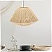 SEWACC Rustic Woven Lamp Shade Hanging Lamp Cover Handmade Boho Rattan Lampshade for Home Hotel Restaurant Easy Tool Installation Lightweight Decorative Lighting