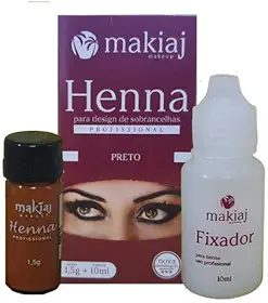 Henna Sobrancelha Makiaj Ótimo Rendimento Fixação Cor Preto