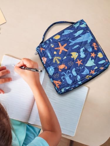 Image of Foldable Travel Kit | Multipurpose All-in-One Compact, Foldable, Durable, Lightweight, Waterproof, Bag | Travel Friendly Pouch Ideal for Diaper, Medicines & Toiletry (Sea & Ocean Print)