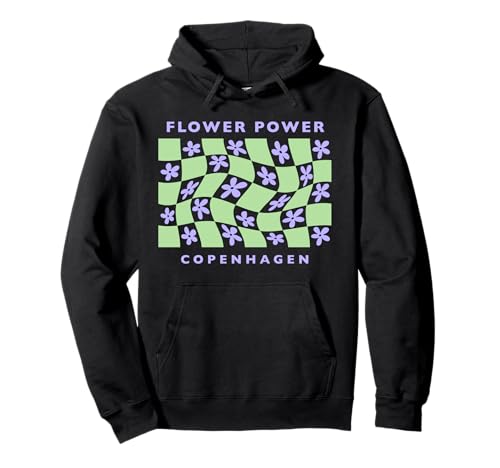 Danish Pastel Aesthetic Flower Copenhagen Market Green Pullover Hoodie