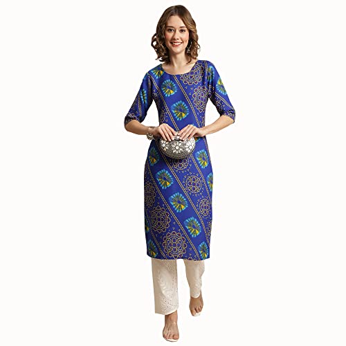 Image of Pinkmint Women's Crepe Digital Printed Straight Kurta
