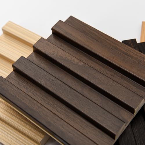 Image of Art3d 6 x 5.7 Inch Slat Solid Wood Slat Wall Panels, Sample Pack - 5 Pieces