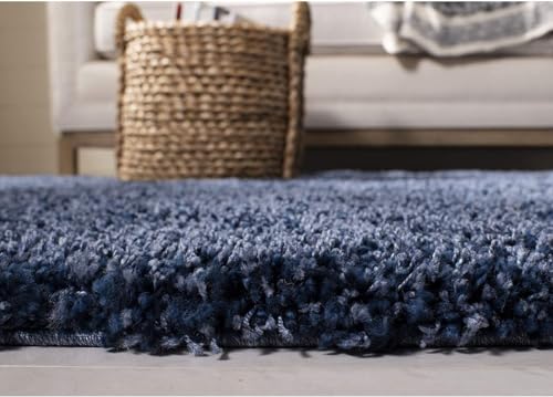 Image of Shaggy Area Rug - Extra Plush Luxury Carpet, Super Soft & Cozy Feel| Perfect for Living Room, Bedroom, and Stylish Home Decor- Blue (7 x 10 ft)