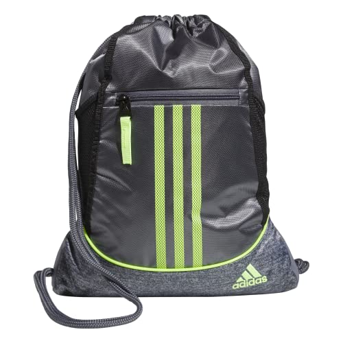 Image of adidas Unisex Alliance II Sackpack, Onix /Jersey Onix /Green, OSFA