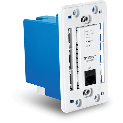 TRENDnet AX1800 Dual Band WiFi 6 PoE in-Wall Access Point, TEW-W960DAP, OFDMA & MU MIMO Technology, NDAA & TAA Compliant, Discreet Design, Remote Cloud Management Ready