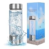 430ml Hydrogen Water Bottle, Rechargeable Hydrogenated Water Generator Bottles, SPE & PEM Technology Water Cup, 3-Min Electrolysis Portable Hydrogen Kettles for Exercise, Travel, Home